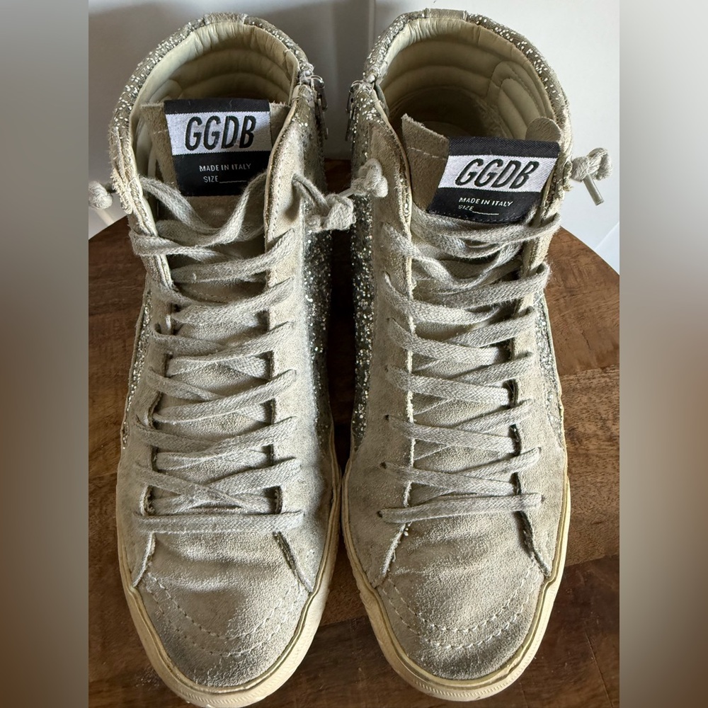 Golden Goose Silver Glitter Slides - Picture 12 of 15